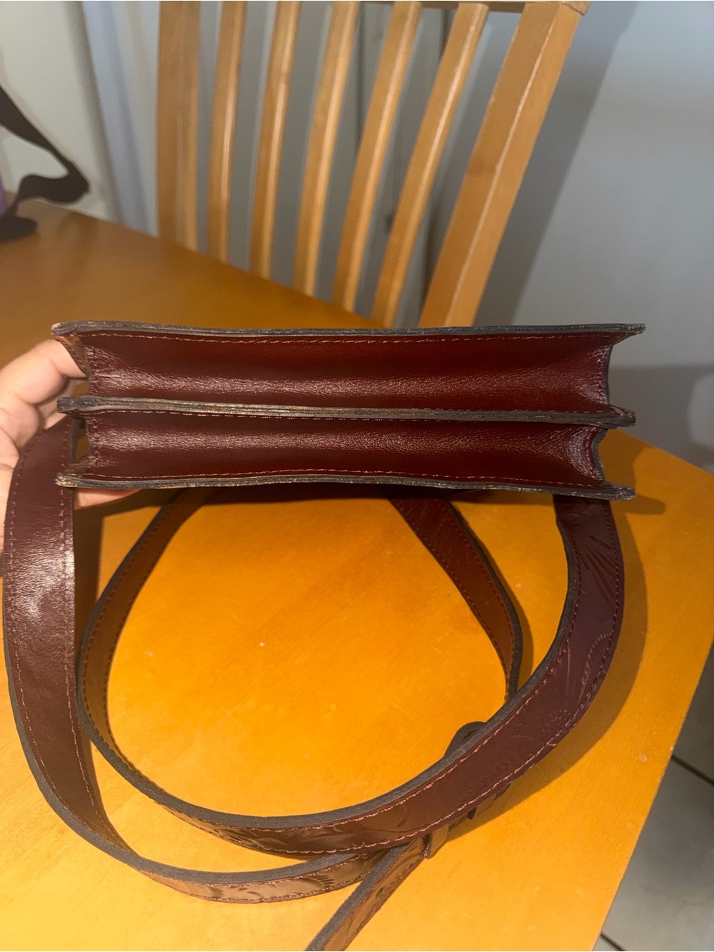 Patricia Nash Brown Floral Italian Leather Crossbody Sienna Sunset Collection - Picture 7 of 16
